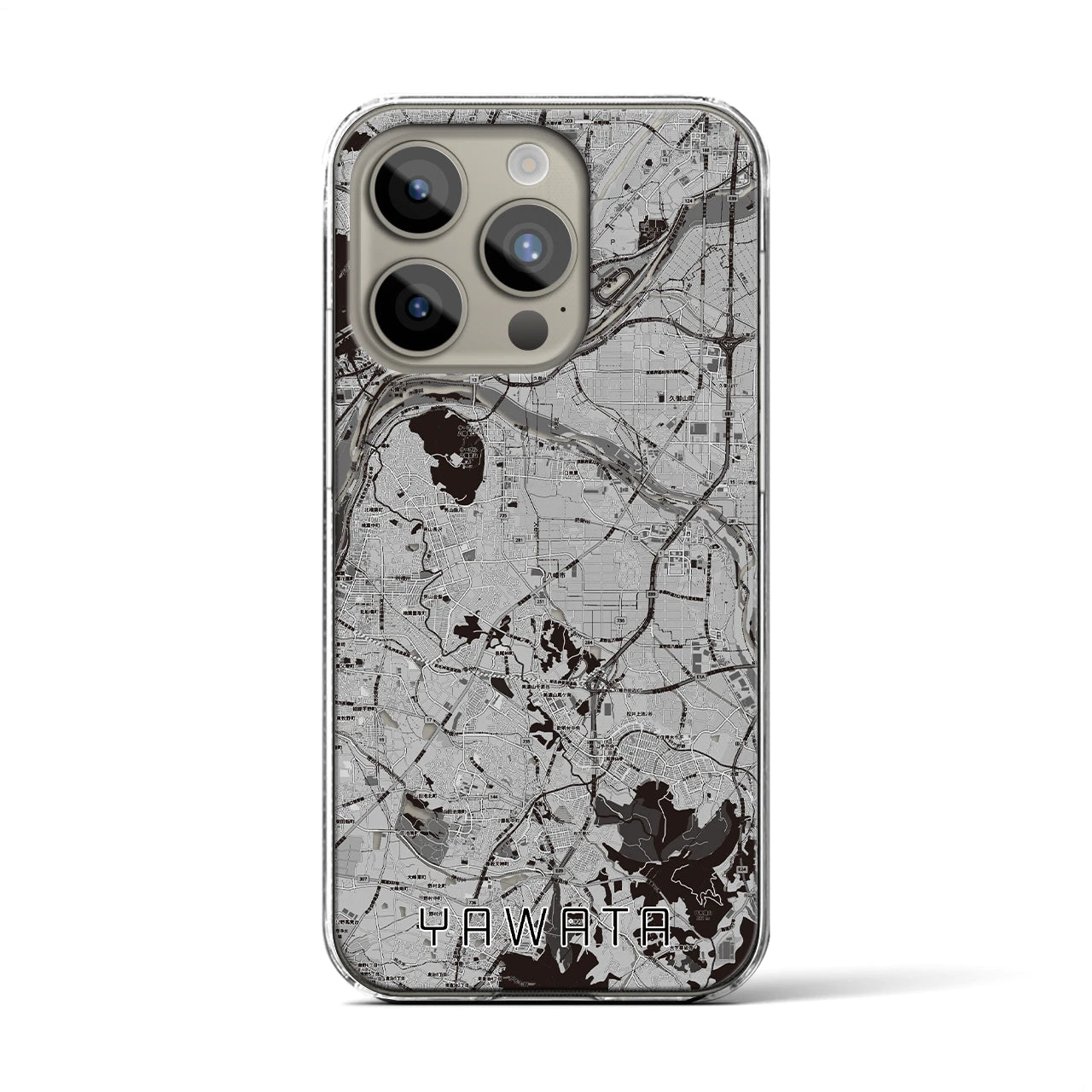 【八幡(京都府)】地図柄iPhoneケース(クリアタイプ)