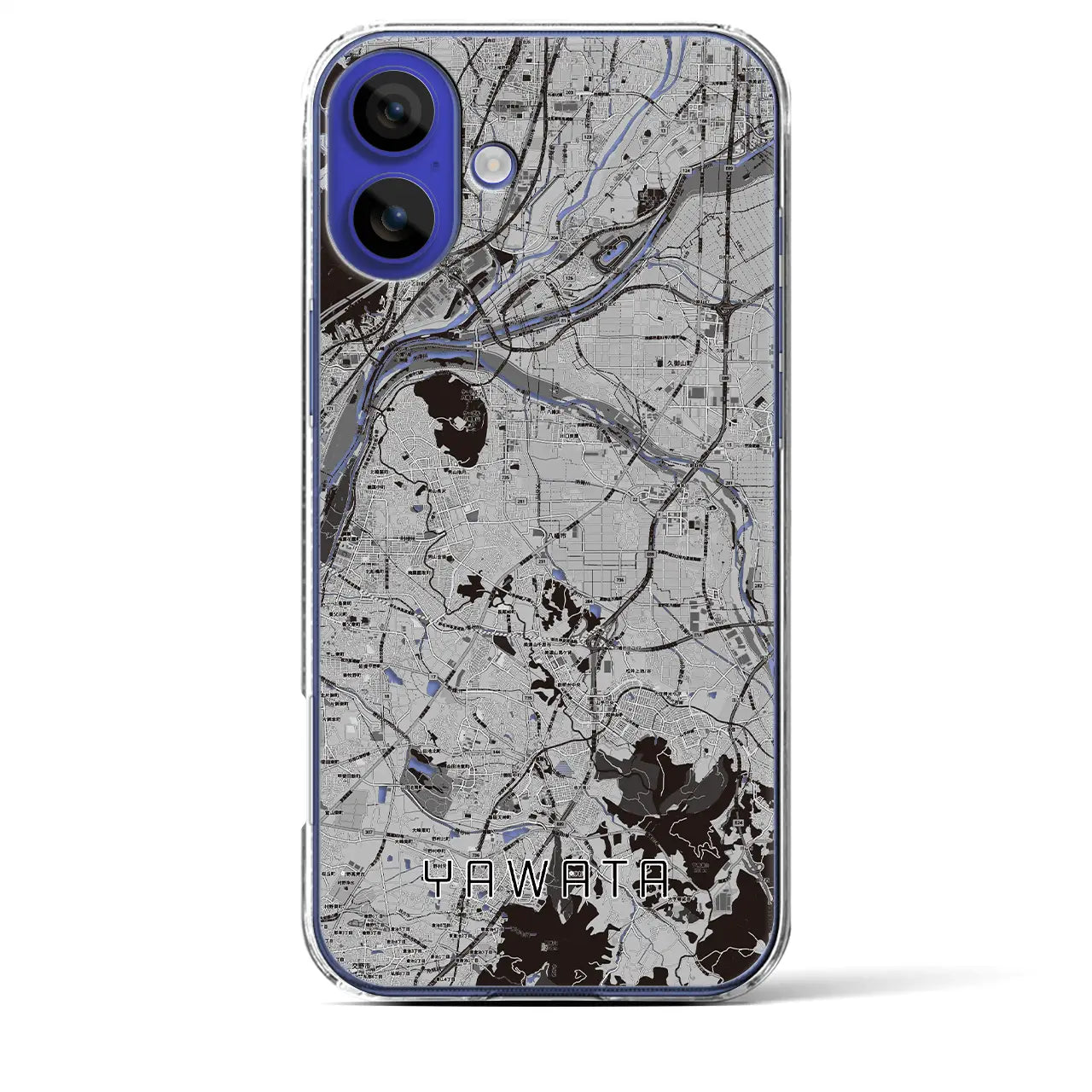 【八幡(京都府)】地図柄iPhoneケース(クリアタイプ)