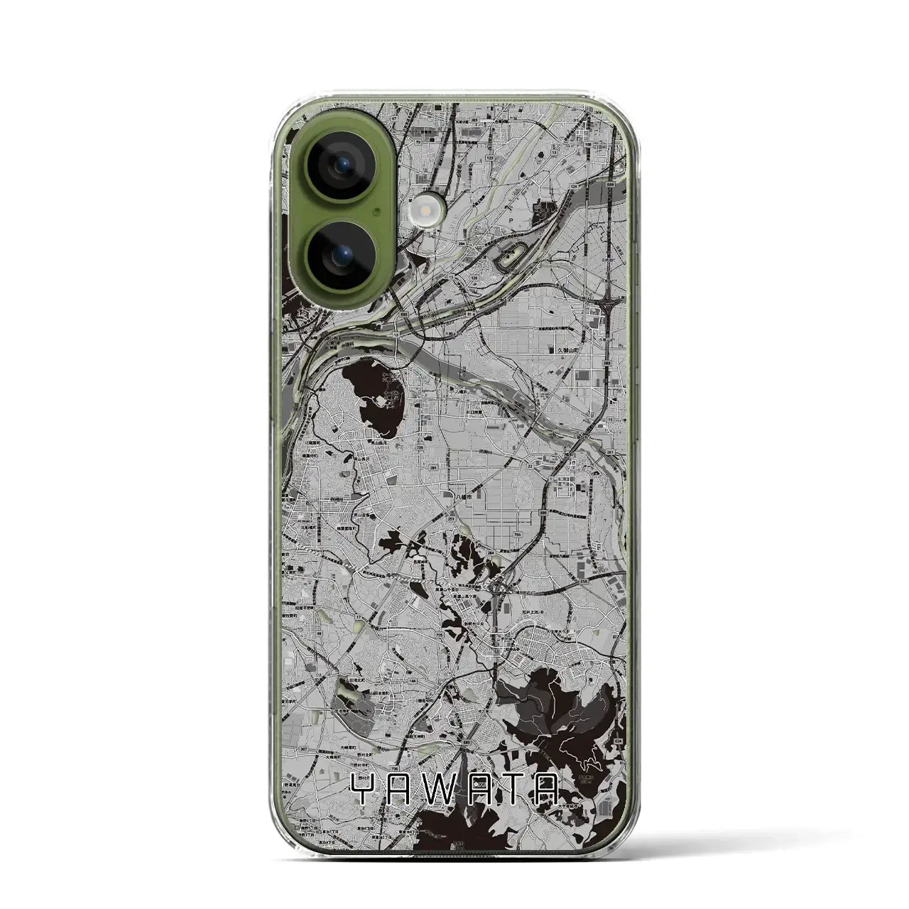 【八幡(京都府)】地図柄iPhoneケース(クリアタイプ)