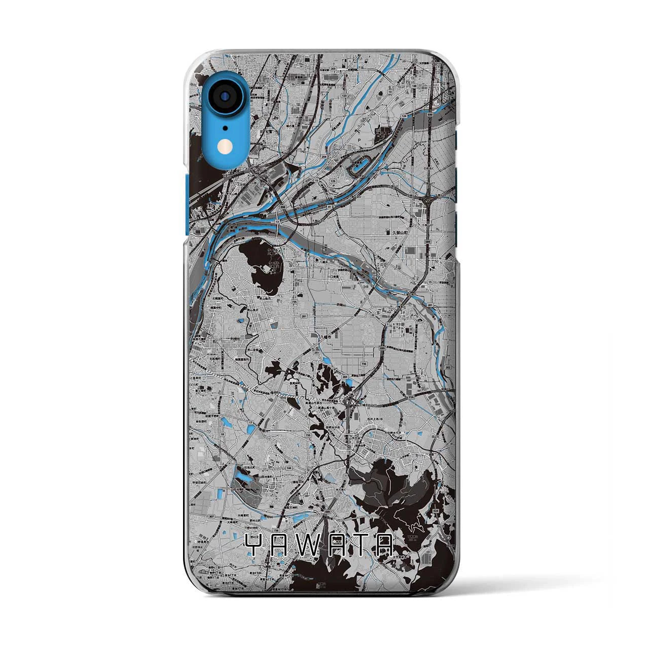 【八幡(京都府)】地図柄iPhoneケース(クリアタイプ)