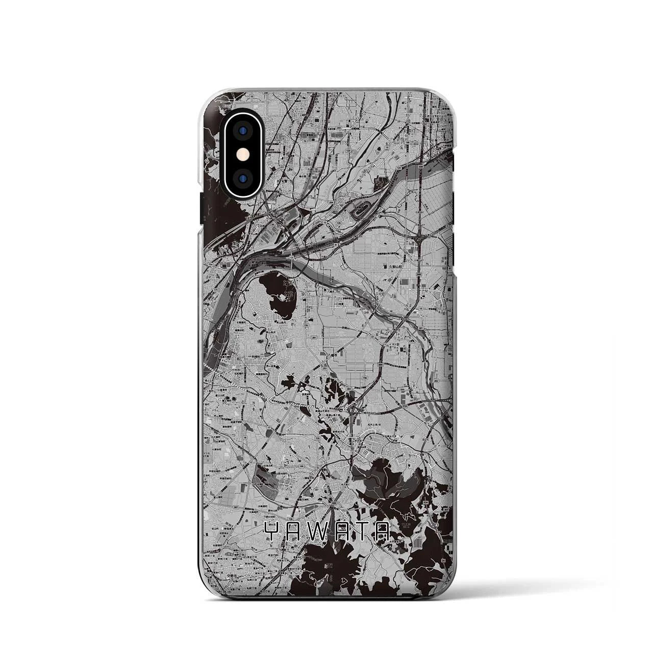 【八幡(京都府)】地図柄iPhoneケース(クリアタイプ)