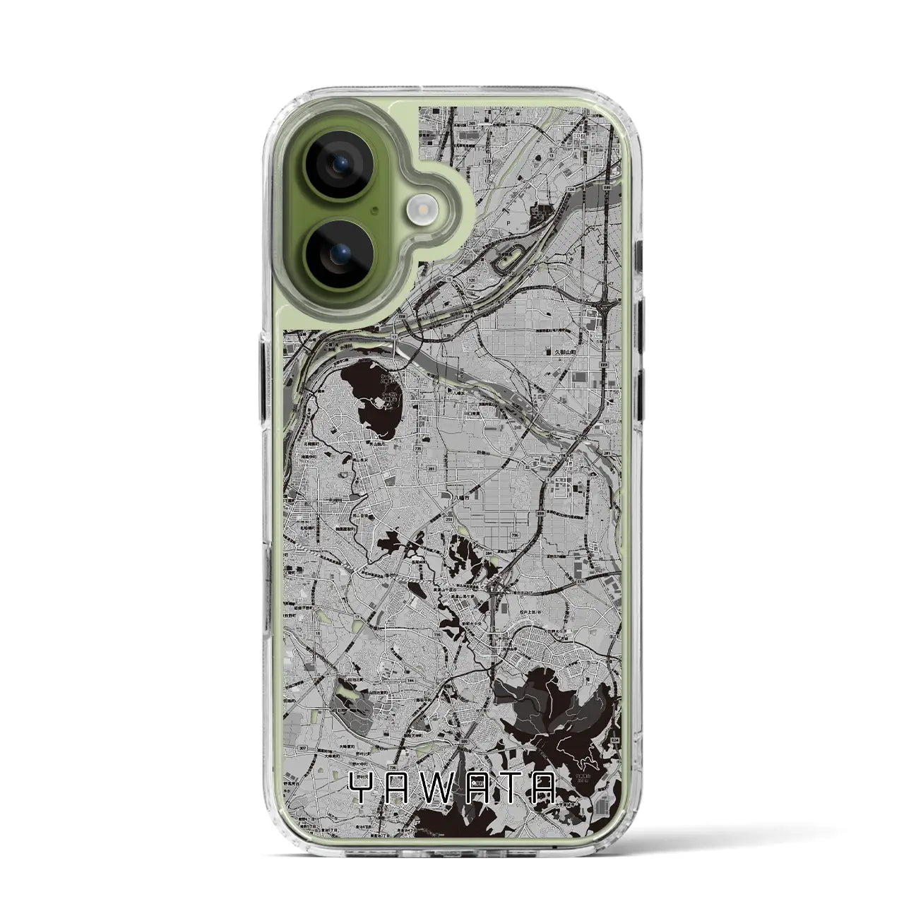 【八幡(京都府)】地図柄iPhoneケース(MagSafeタイプ)