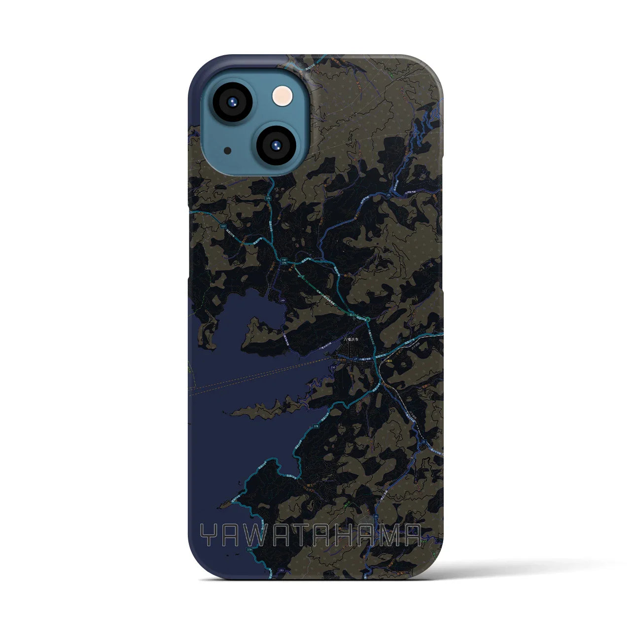 【八幡浜(愛媛県)】地図柄iPhoneケース(バックカバータイプ)