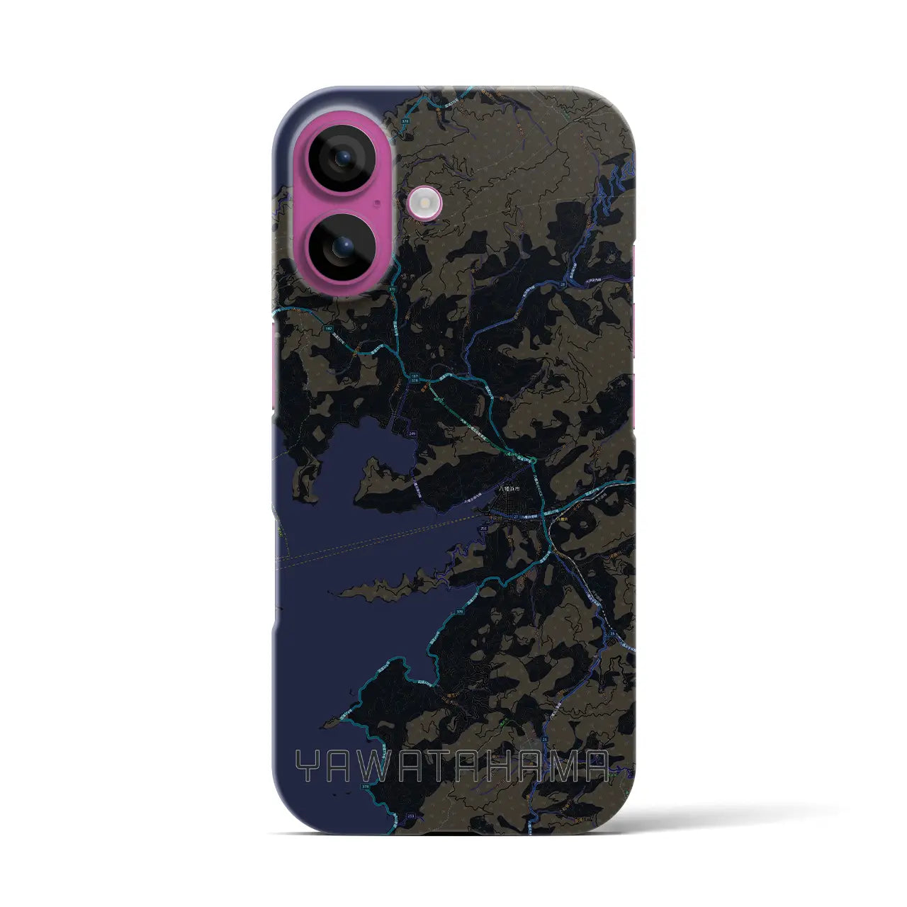 【八幡浜(愛媛県)】地図柄iPhoneケース(バックカバータイプ)