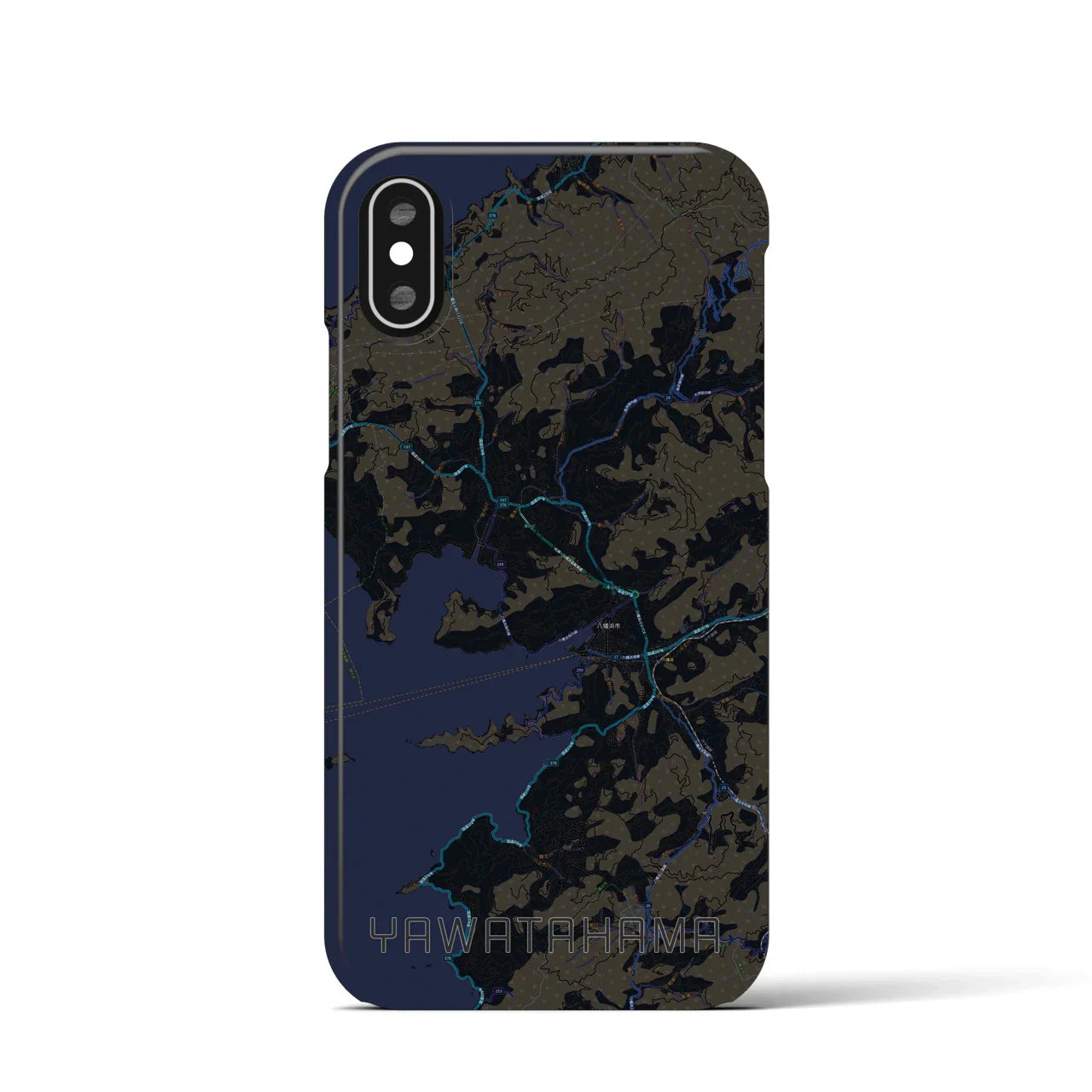 【八幡浜(愛媛県)】地図柄iPhoneケース(バックカバータイプ)