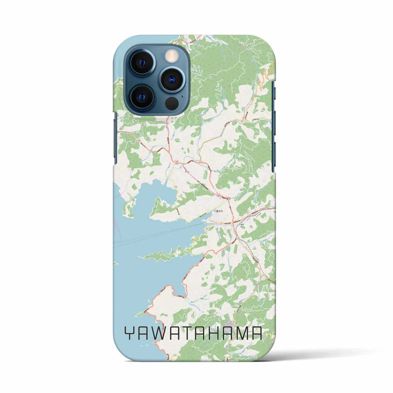 【八幡浜(愛媛県)】地図柄iPhoneケース(バックカバータイプ)