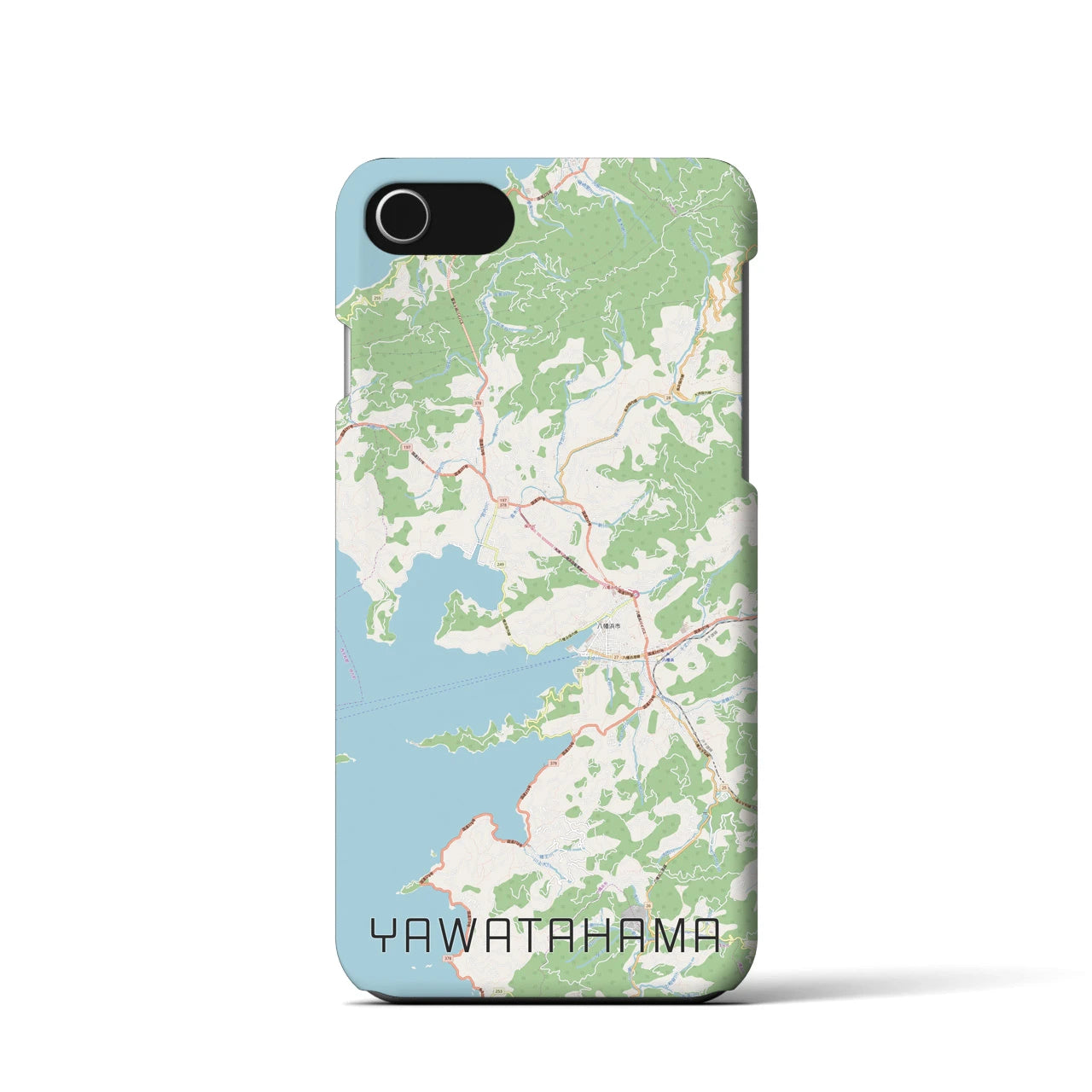 【八幡浜(愛媛県)】地図柄iPhoneケース(バックカバータイプ)