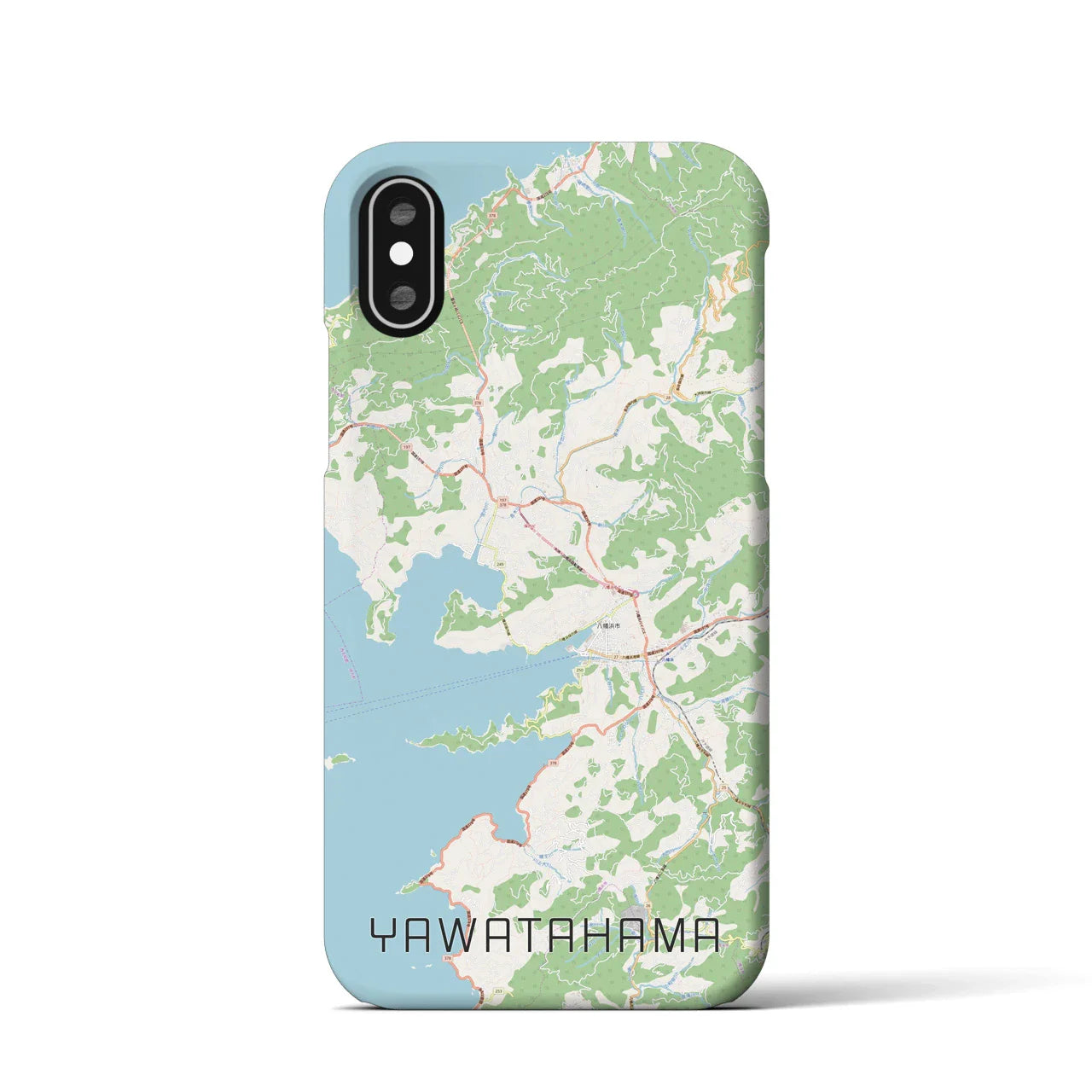 【八幡浜(愛媛県)】地図柄iPhoneケース(バックカバータイプ)