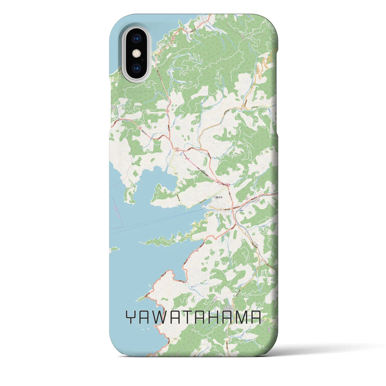【八幡浜(愛媛県)】地図柄iPhoneケース(バックカバータイプ)