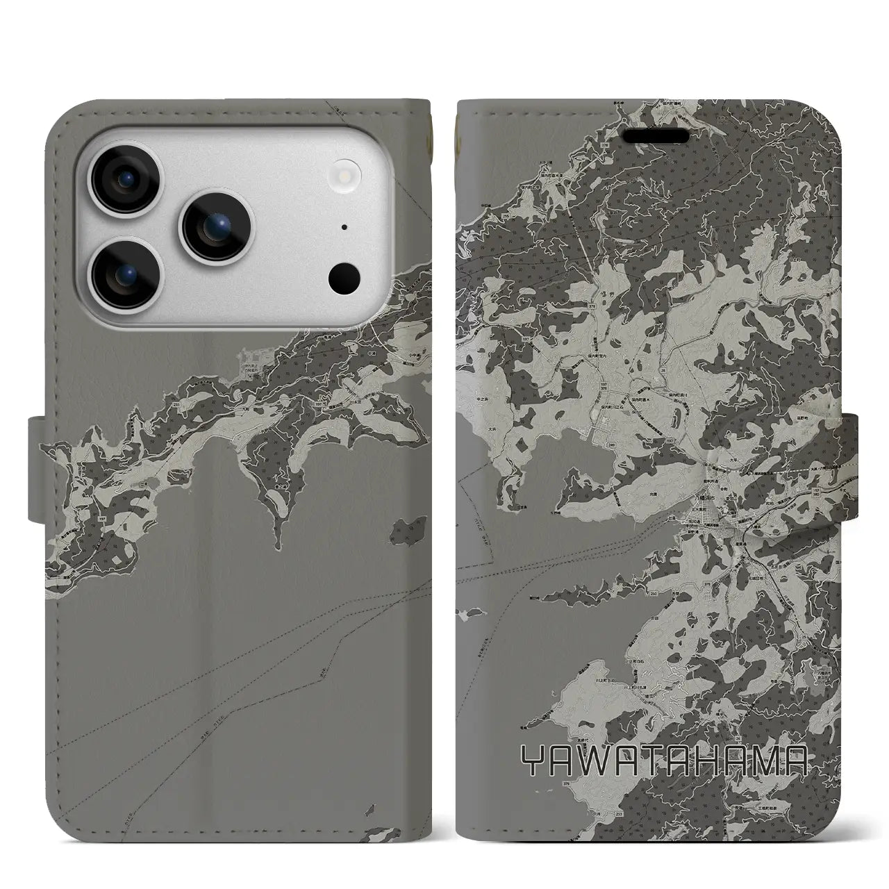 【八幡浜(愛媛県)】地図柄iPhoneケース(手帳タイプ)