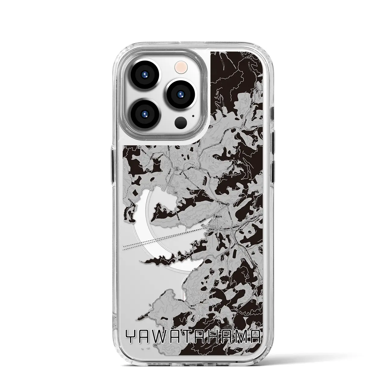 【八幡浜(愛媛県)】地図柄iPhoneケース(MagSafeタイプ)