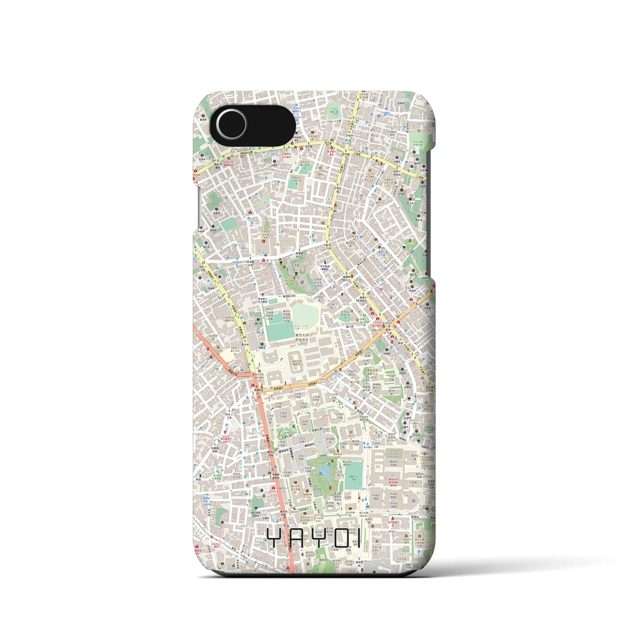 【弥生(東京都)】地図柄iPhoneケース(バックカバータイプ)ナチュラルiPhone SE(第3 / 第2世代) / 8 / 7 用<アウトレット>