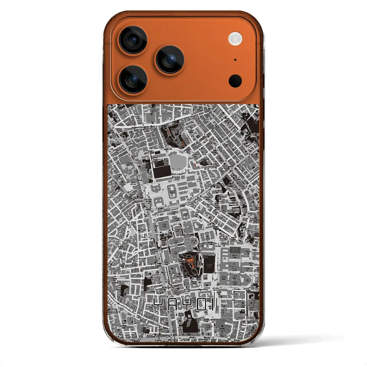 【弥生(東京都)】地図柄iPhoneケース(クリアタイプ)モノトーン・iPhone 17 Pro Max 用