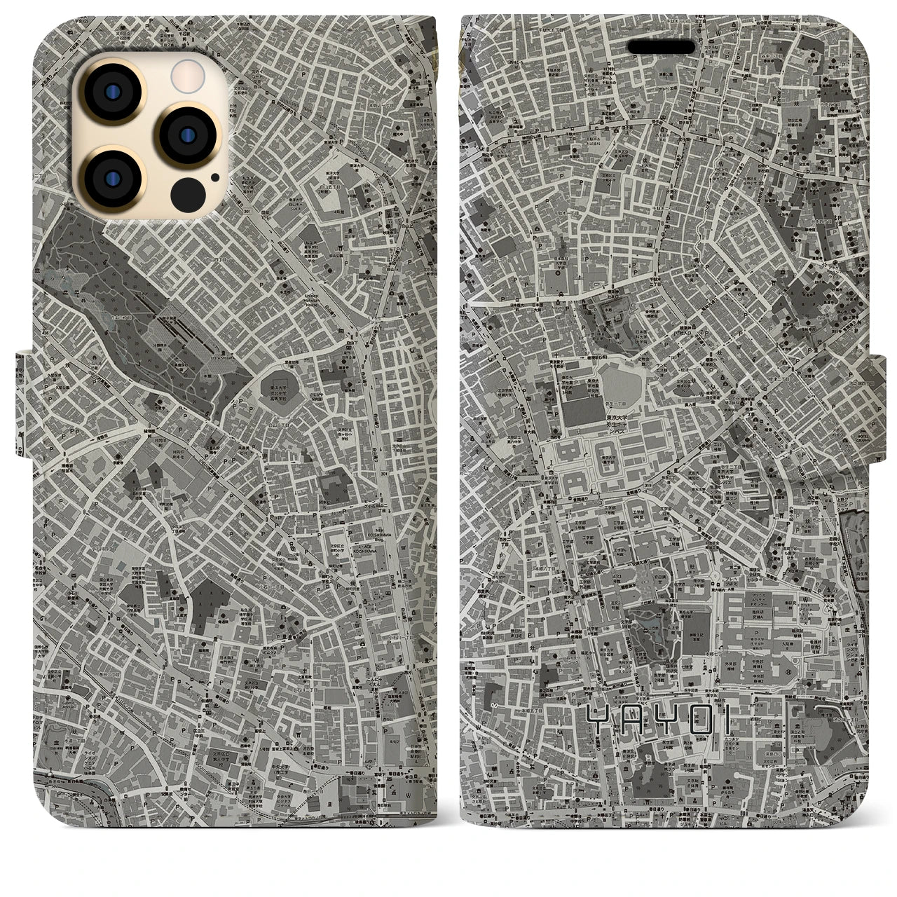 【弥生(東京都)】地図柄iPhoneケース(手帳タイプ)