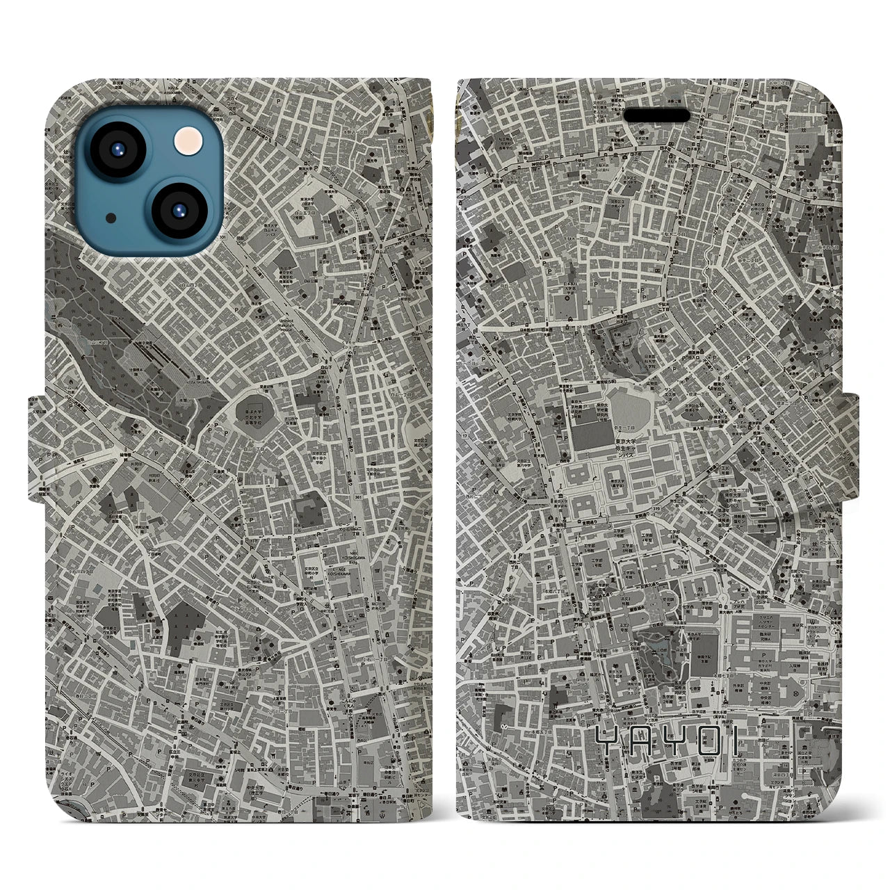 【弥生(東京都)】地図柄iPhoneケース(手帳タイプ)