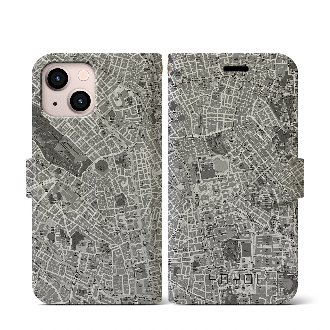 【弥生(東京都)】地図柄iPhoneケース(手帳タイプ)