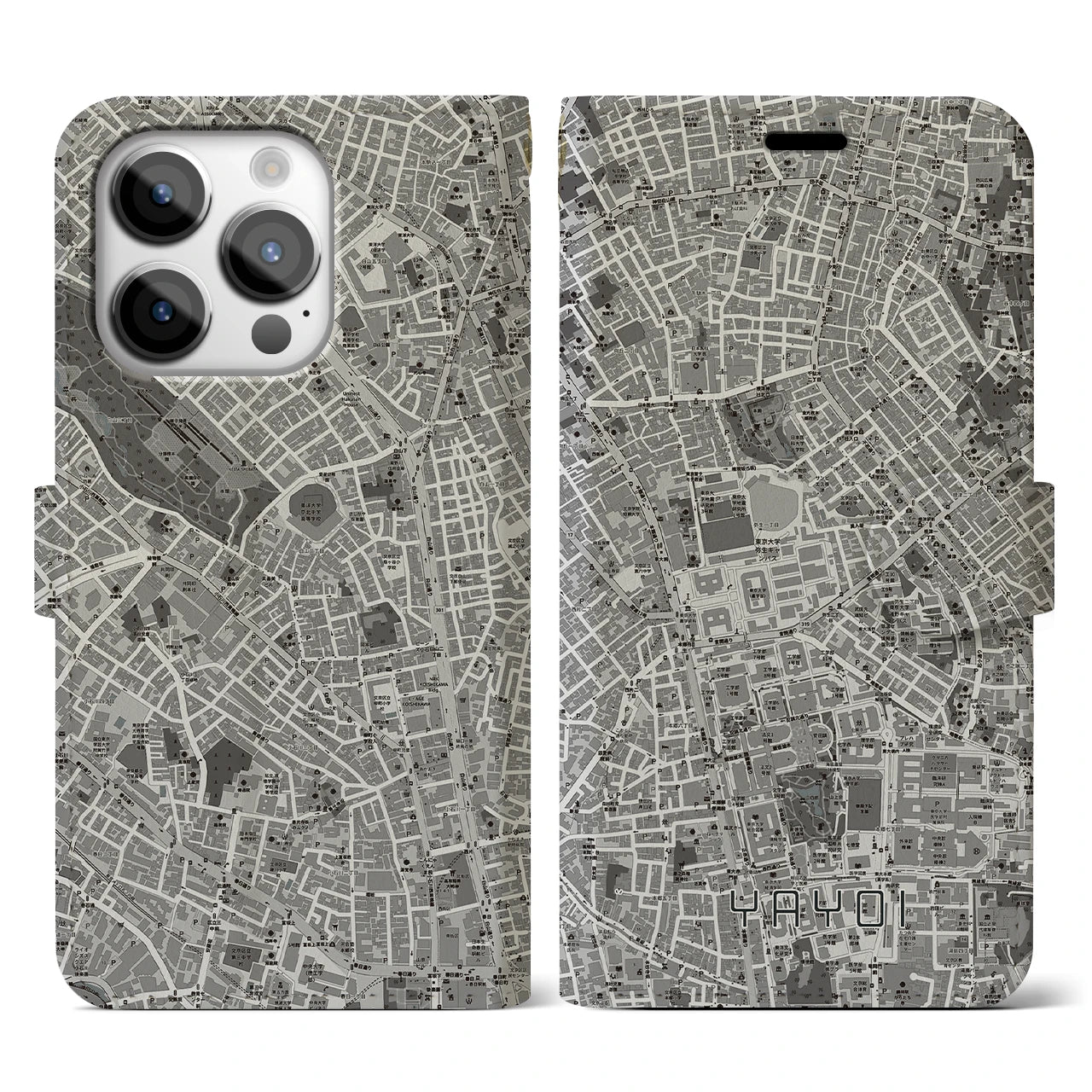 【弥生(東京都)】地図柄iPhoneケース(手帳タイプ)