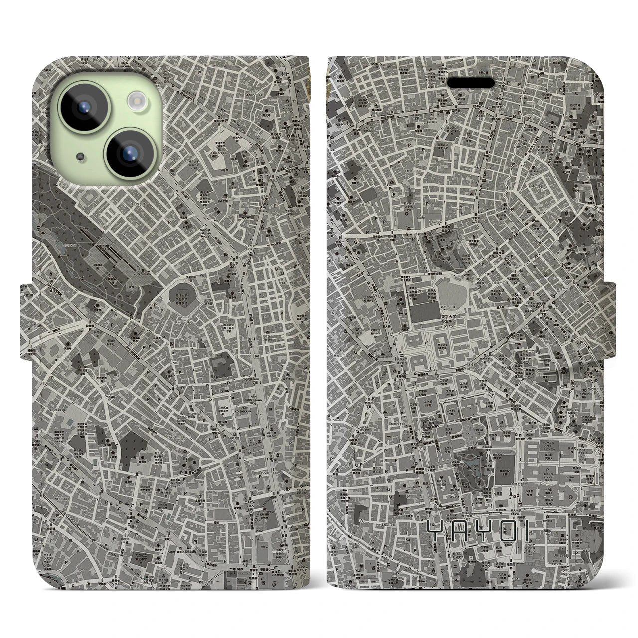 【弥生(東京都)】地図柄iPhoneケース(手帳タイプ)