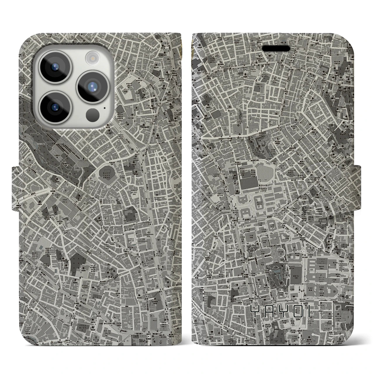 【弥生(東京都)】地図柄iPhoneケース(手帳タイプ)