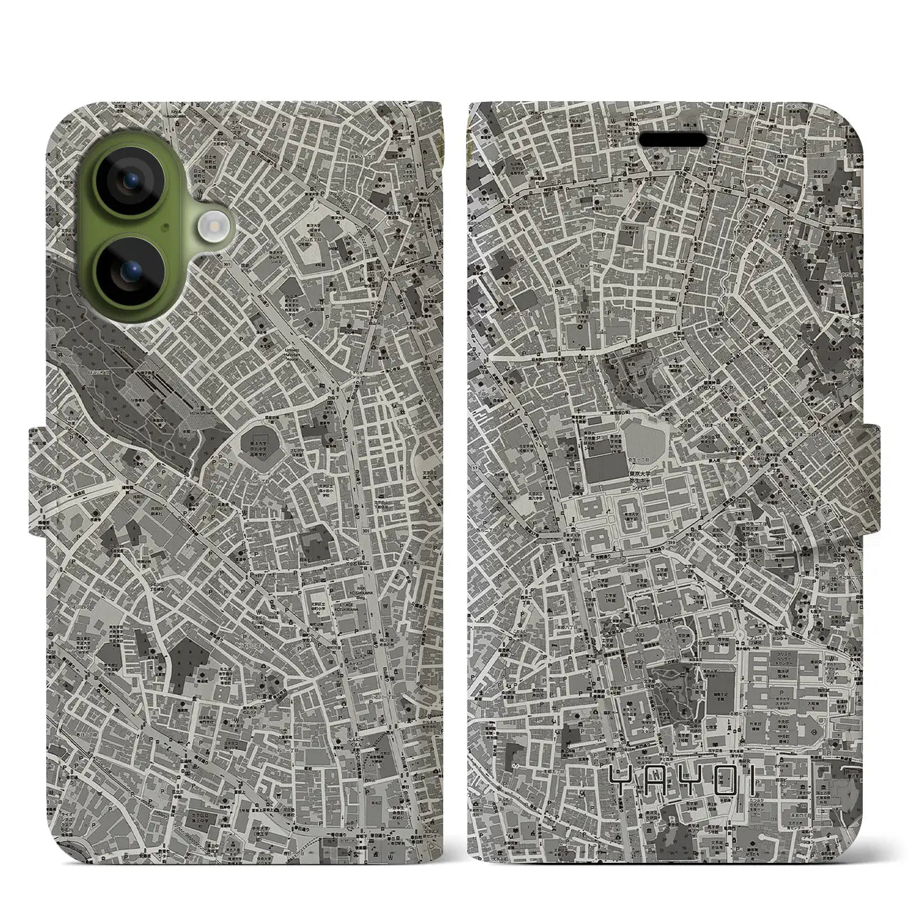 【弥生(東京都)】地図柄iPhoneケース(手帳タイプ)