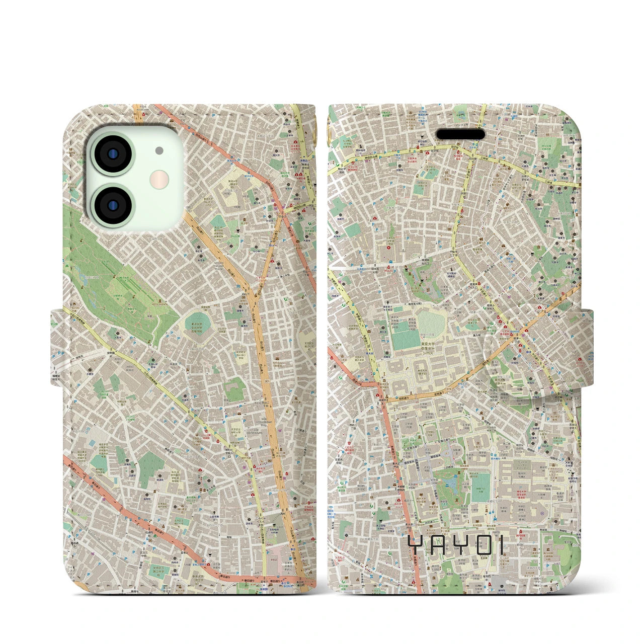 【弥生(東京都)】地図柄iPhoneケース(手帳タイプ)