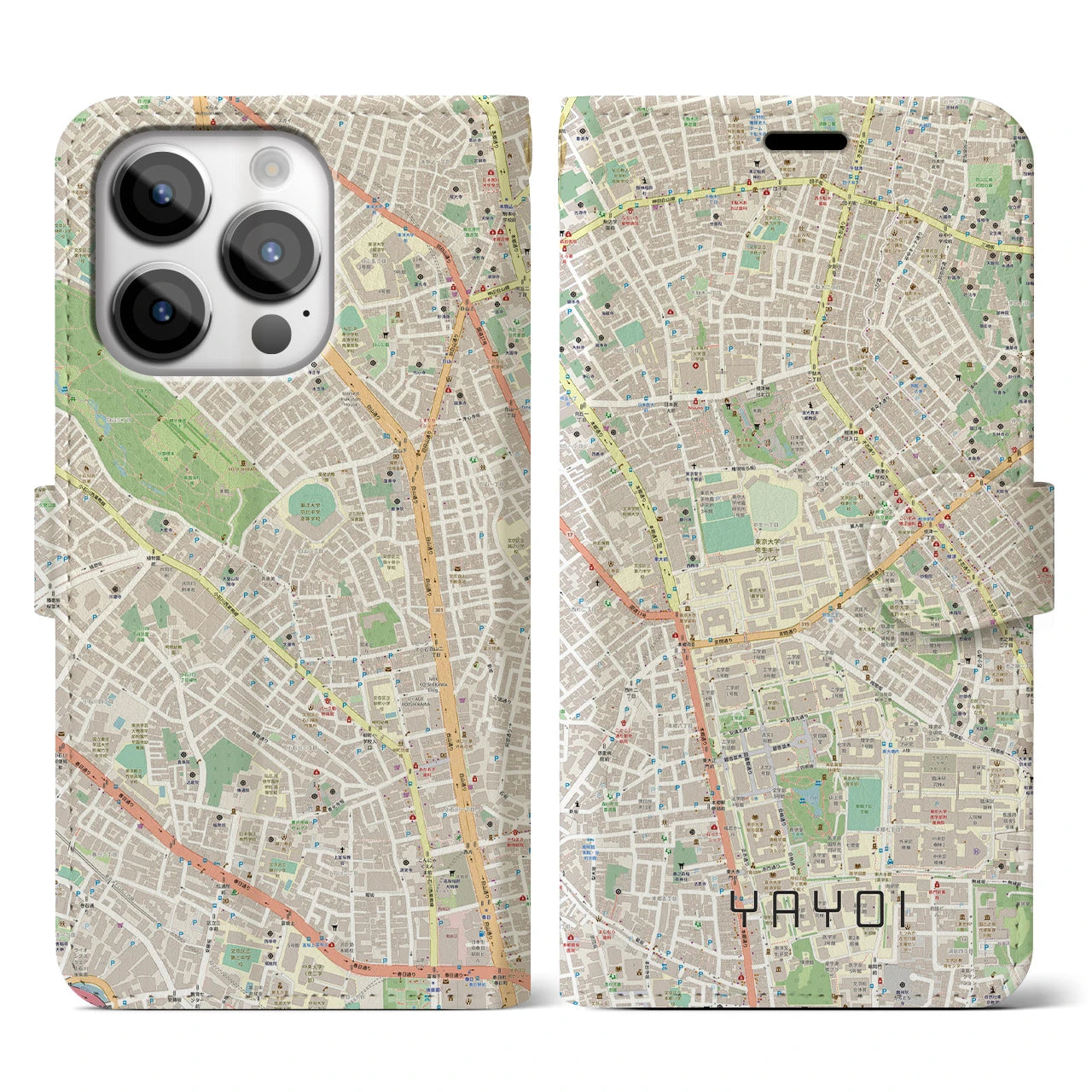 【弥生(東京都)】地図柄iPhoneケース(手帳タイプ)