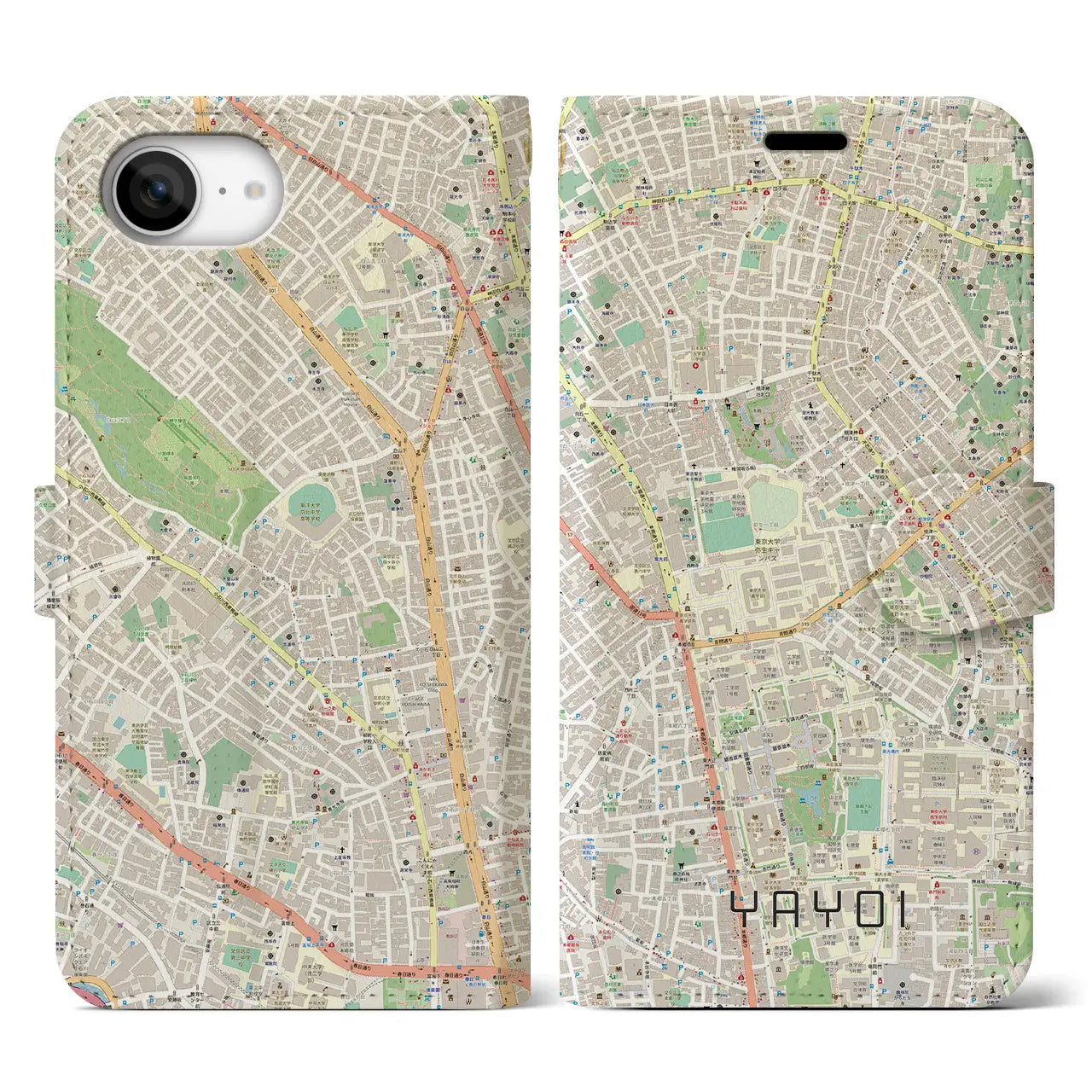 【弥生(東京都)】地図柄iPhoneケース(手帳タイプ)