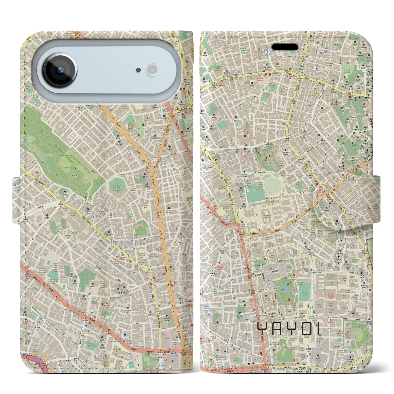 【弥生(東京都)】地図柄iPhoneケース(手帳タイプ)