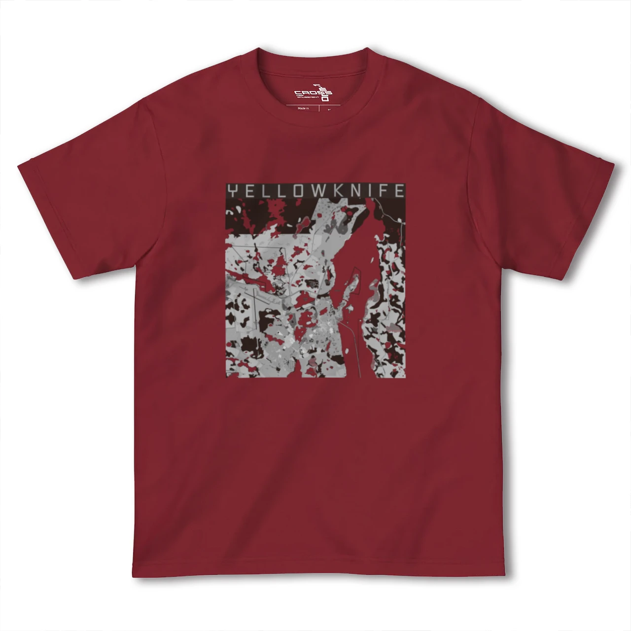 【イエローナイフ(カナダ)】地図柄ヘビーウェイトTシャツ