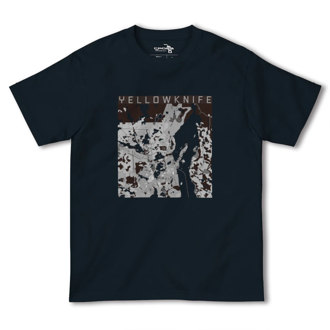 【イエローナイフ(カナダ)】地図柄ヘビーウェイトTシャツ