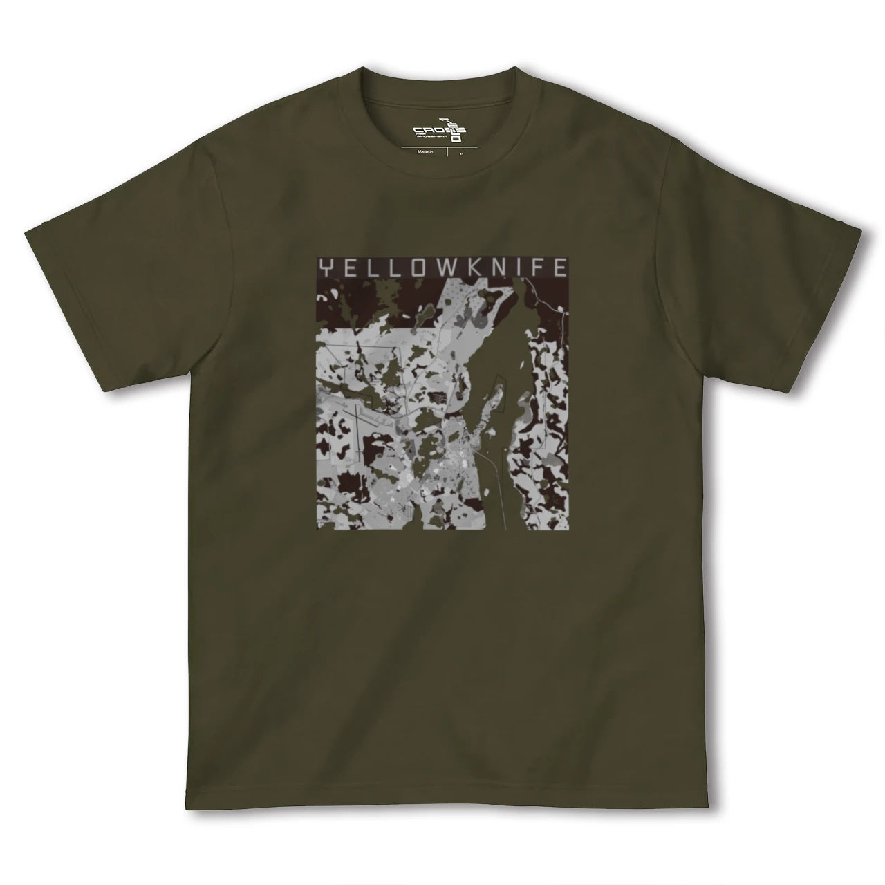 【イエローナイフ(カナダ)】地図柄ヘビーウェイトTシャツ