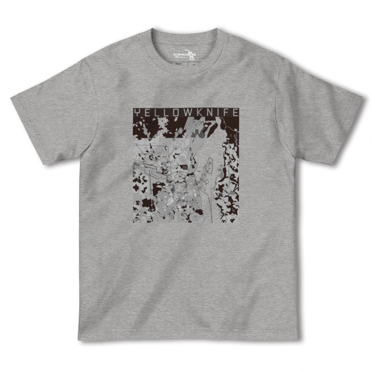 【イエローナイフ(カナダ)】地図柄ヘビーウェイトTシャツ