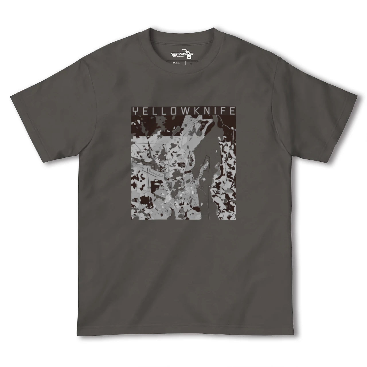 【イエローナイフ(カナダ)】地図柄ヘビーウェイトTシャツ