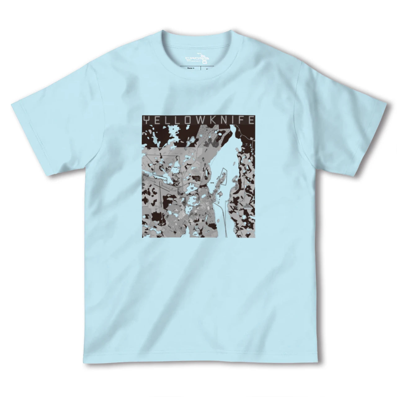 【イエローナイフ(カナダ)】地図柄ヘビーウェイトTシャツ