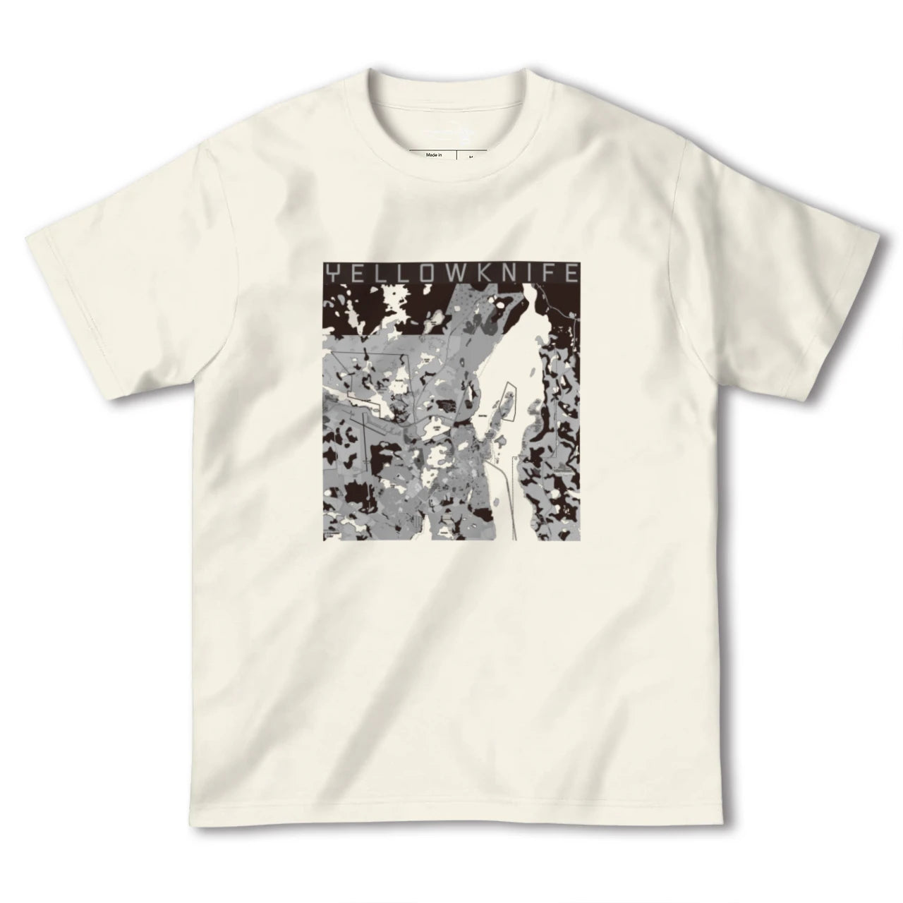 【イエローナイフ(カナダ)】地図柄ヘビーウェイトTシャツ