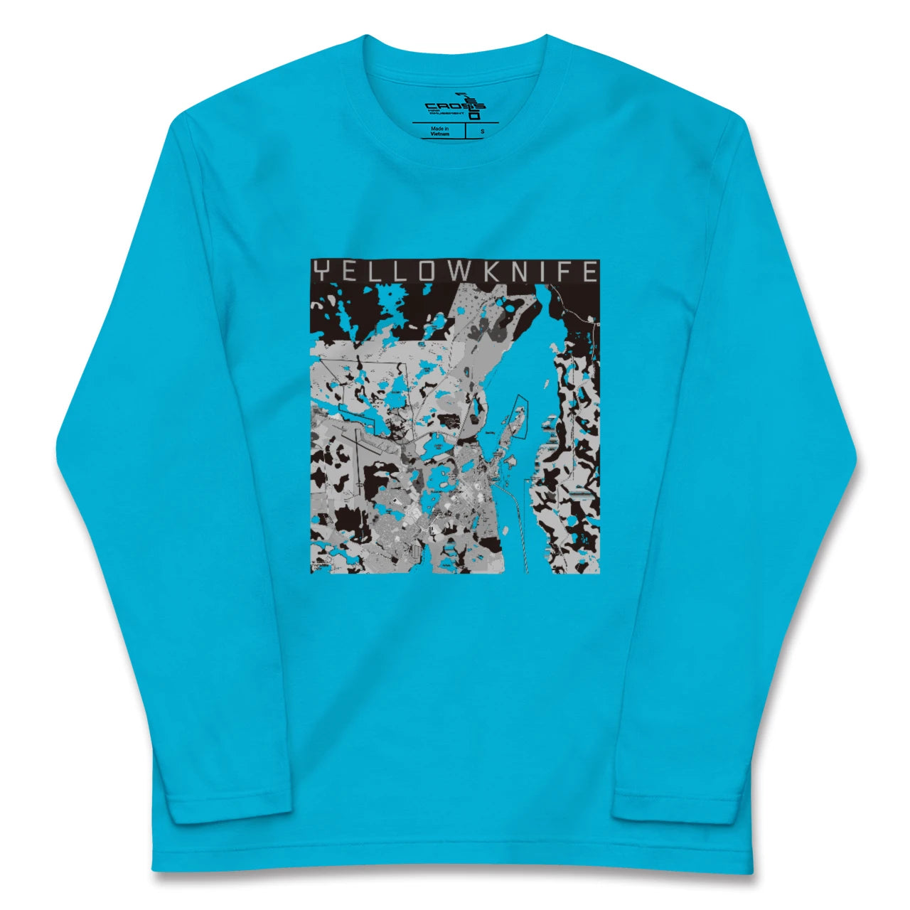 【イエローナイフ(カナダ)】地図柄ロングスリーブTシャツ