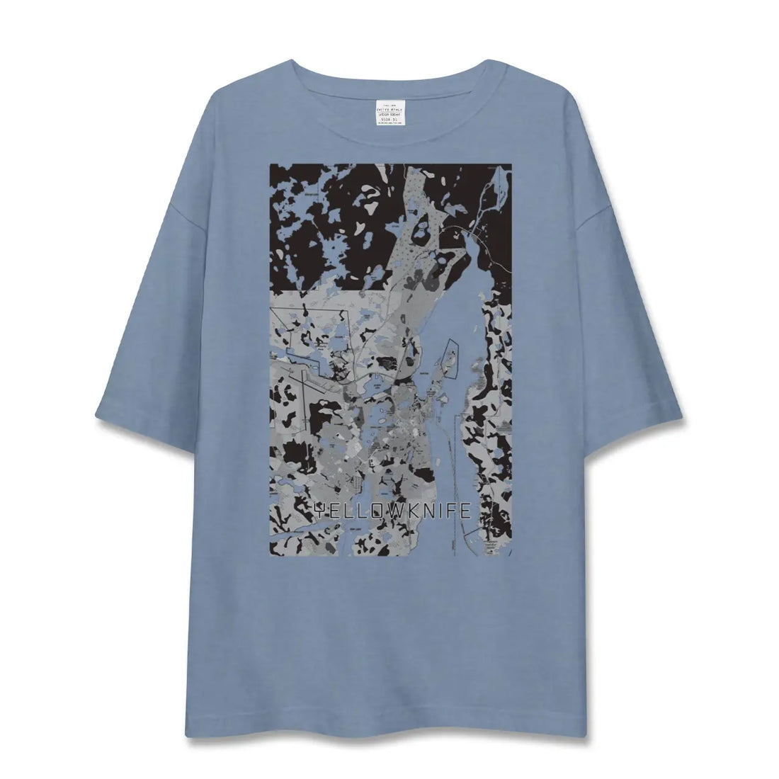 【イエローナイフ(カナダ)】地図柄ビッグシルエットTシャツ