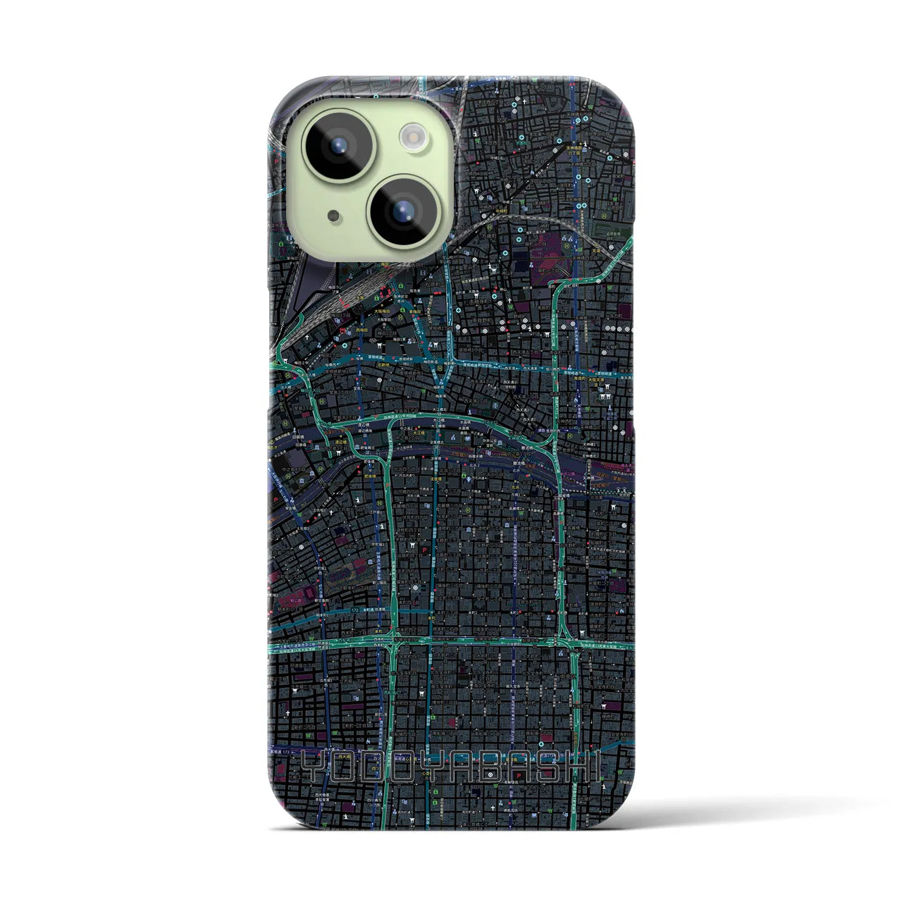 【淀屋橋(大阪府)】地図柄iPhoneケース(バックカバータイプ)