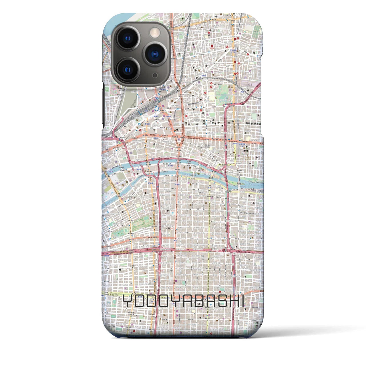 【淀屋橋(大阪府)】地図柄iPhoneケース(バックカバータイプ)