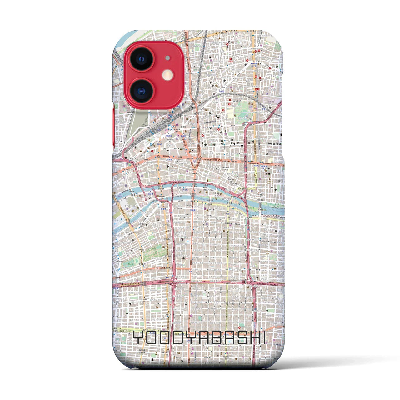【淀屋橋(大阪府)】地図柄iPhoneケース(バックカバータイプ)