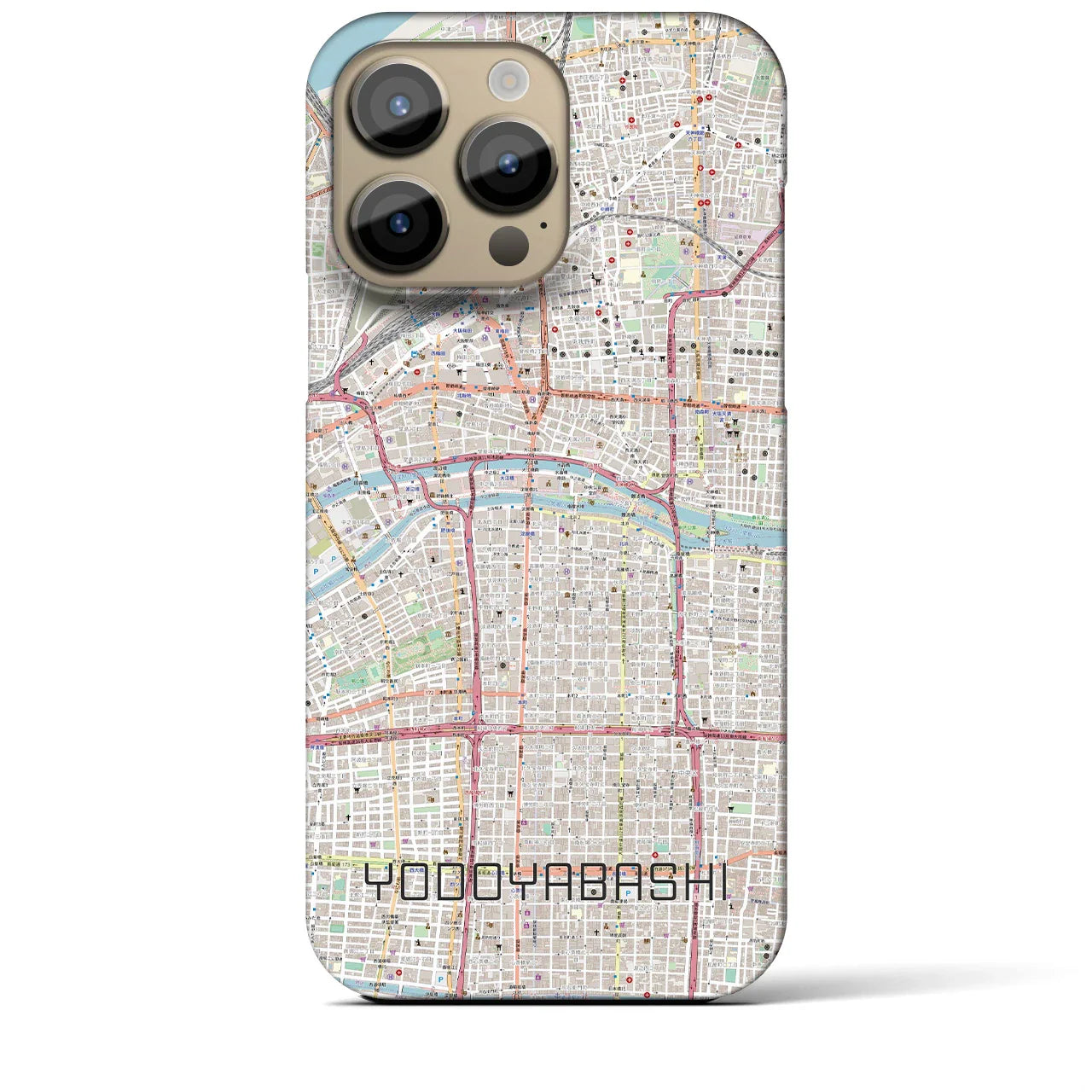 【淀屋橋(大阪府)】地図柄iPhoneケース(バックカバータイプ)