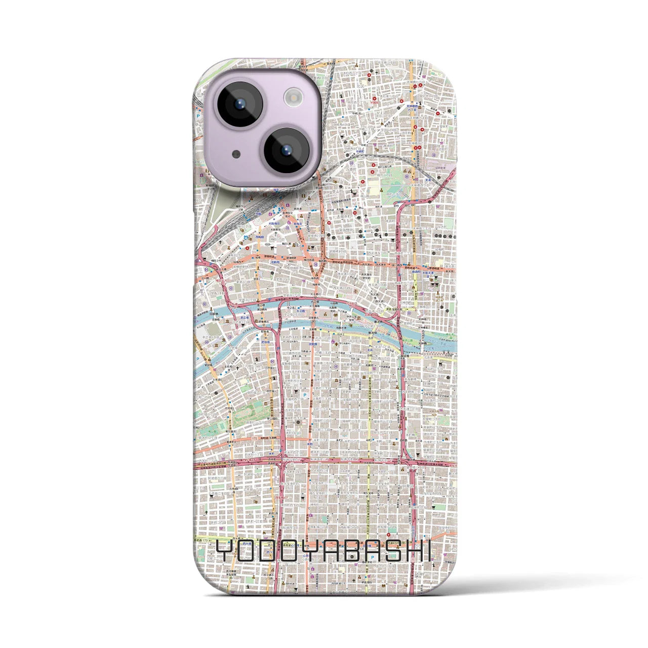 【淀屋橋(大阪府)】地図柄iPhoneケース(バックカバータイプ)