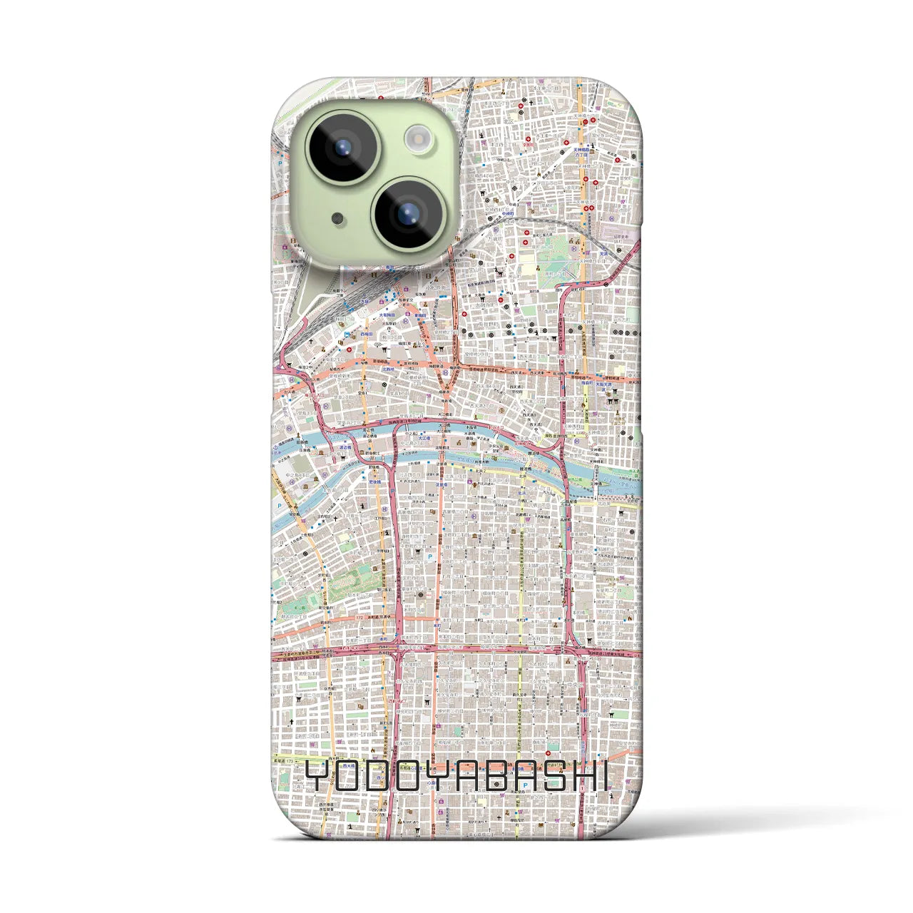 【淀屋橋(大阪府)】地図柄iPhoneケース(バックカバータイプ)