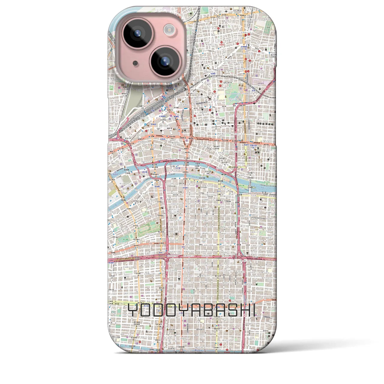 【淀屋橋(大阪府)】地図柄iPhoneケース(バックカバータイプ)
