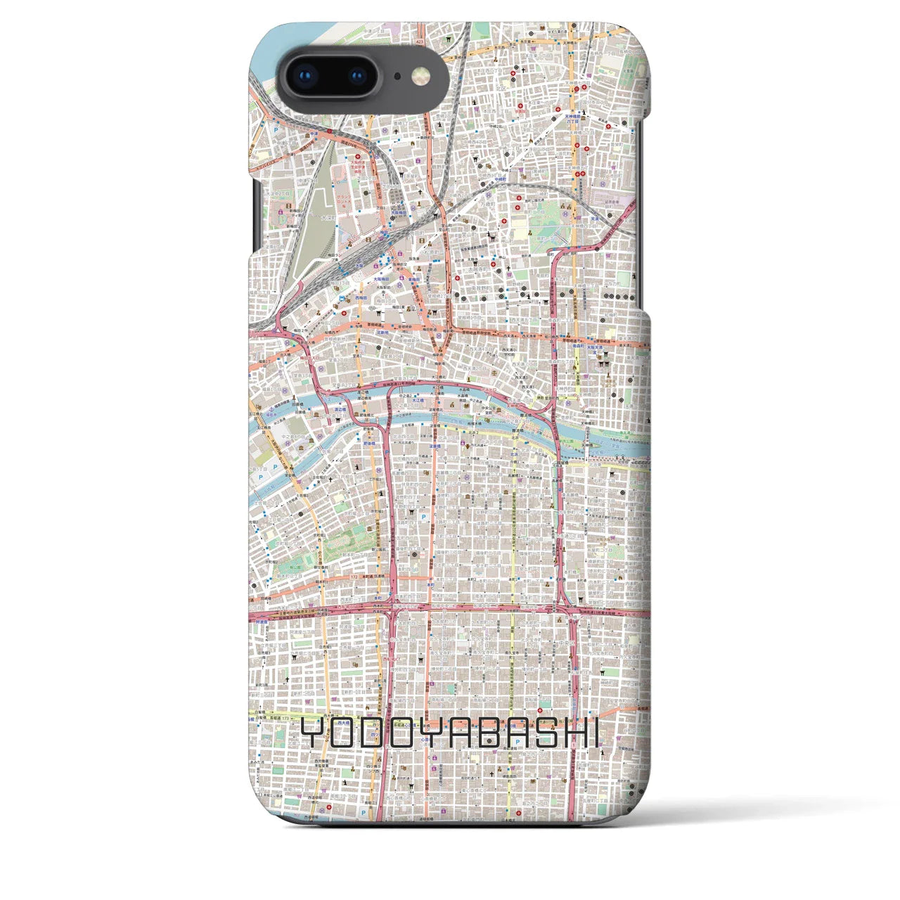【淀屋橋(大阪府)】地図柄iPhoneケース(バックカバータイプ)