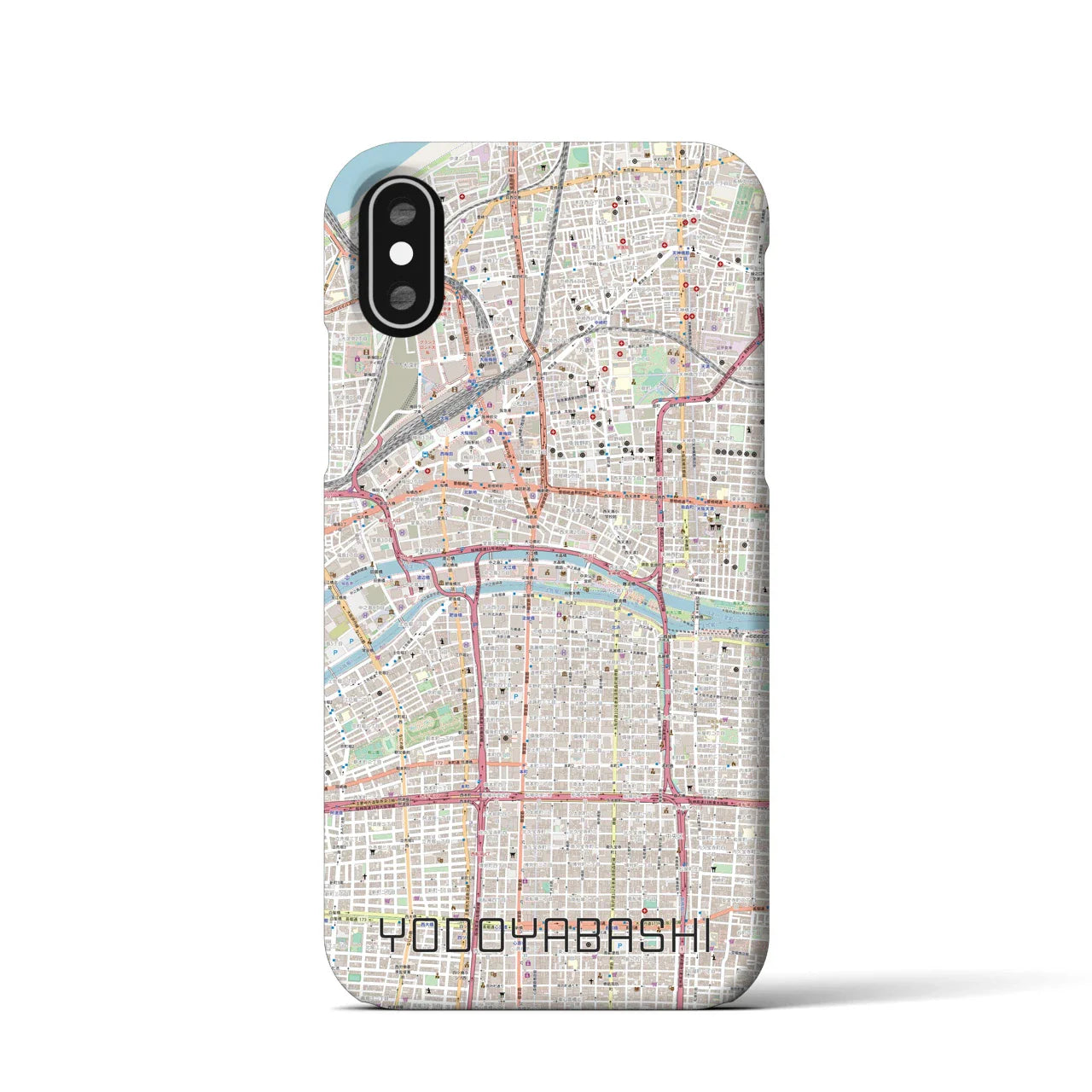 【淀屋橋(大阪府)】地図柄iPhoneケース(バックカバータイプ)