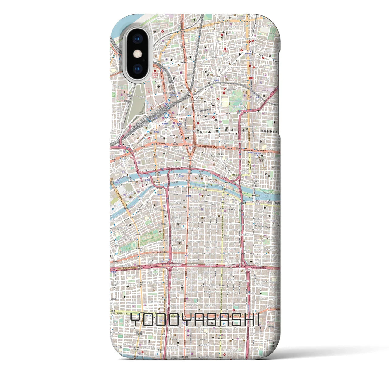 【淀屋橋(大阪府)】地図柄iPhoneケース(バックカバータイプ)