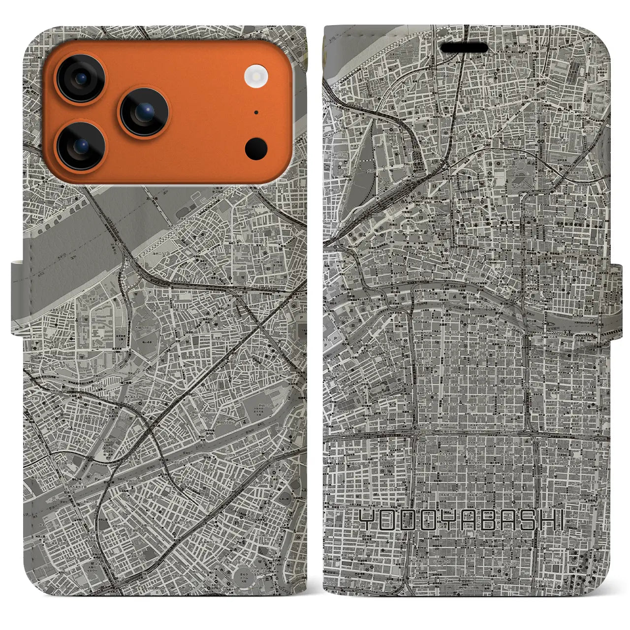 【淀屋橋(大阪府)】地図柄iPhoneケース(手帳タイプ)