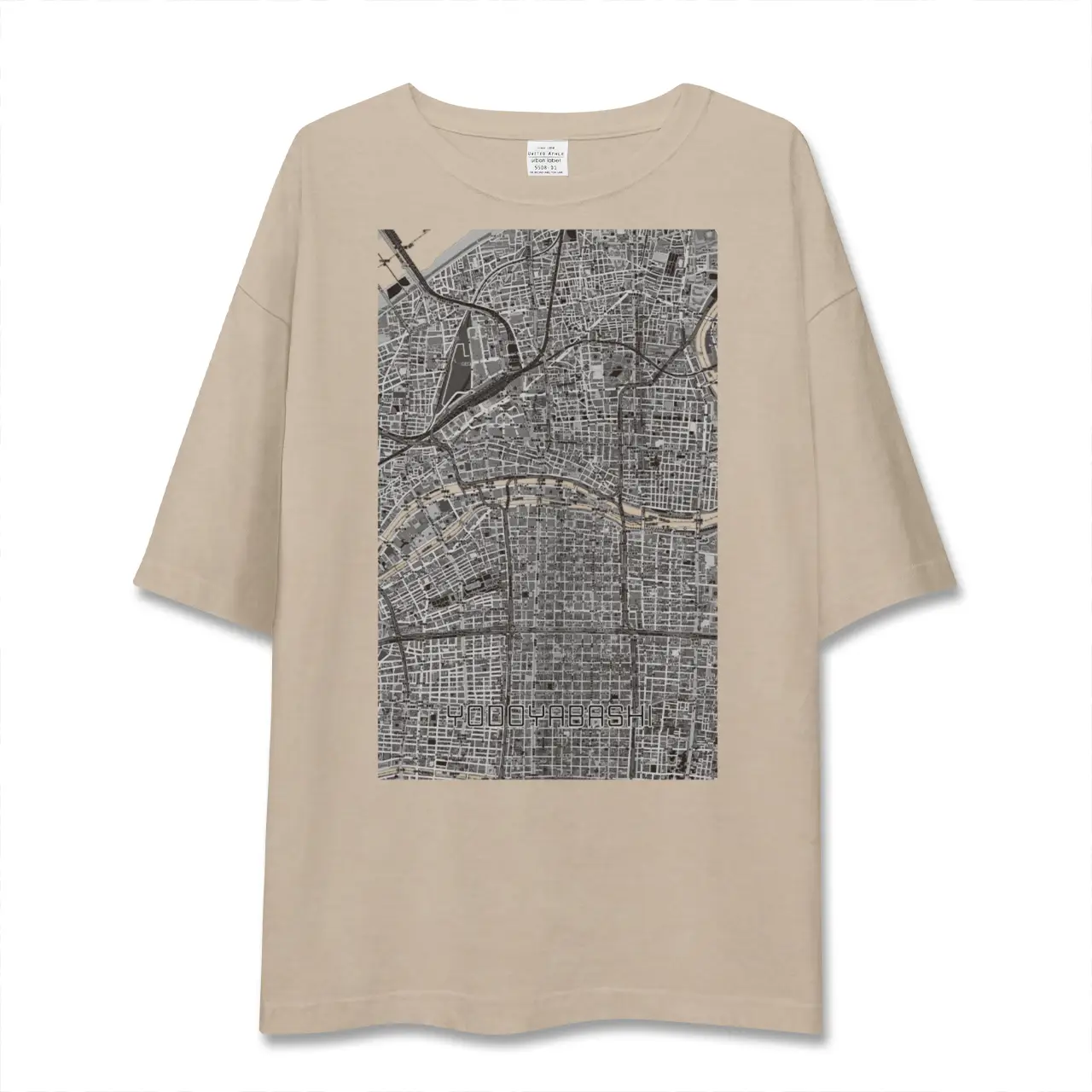 【淀屋橋(大阪府)】地図柄ビッグシルエットTシャツ