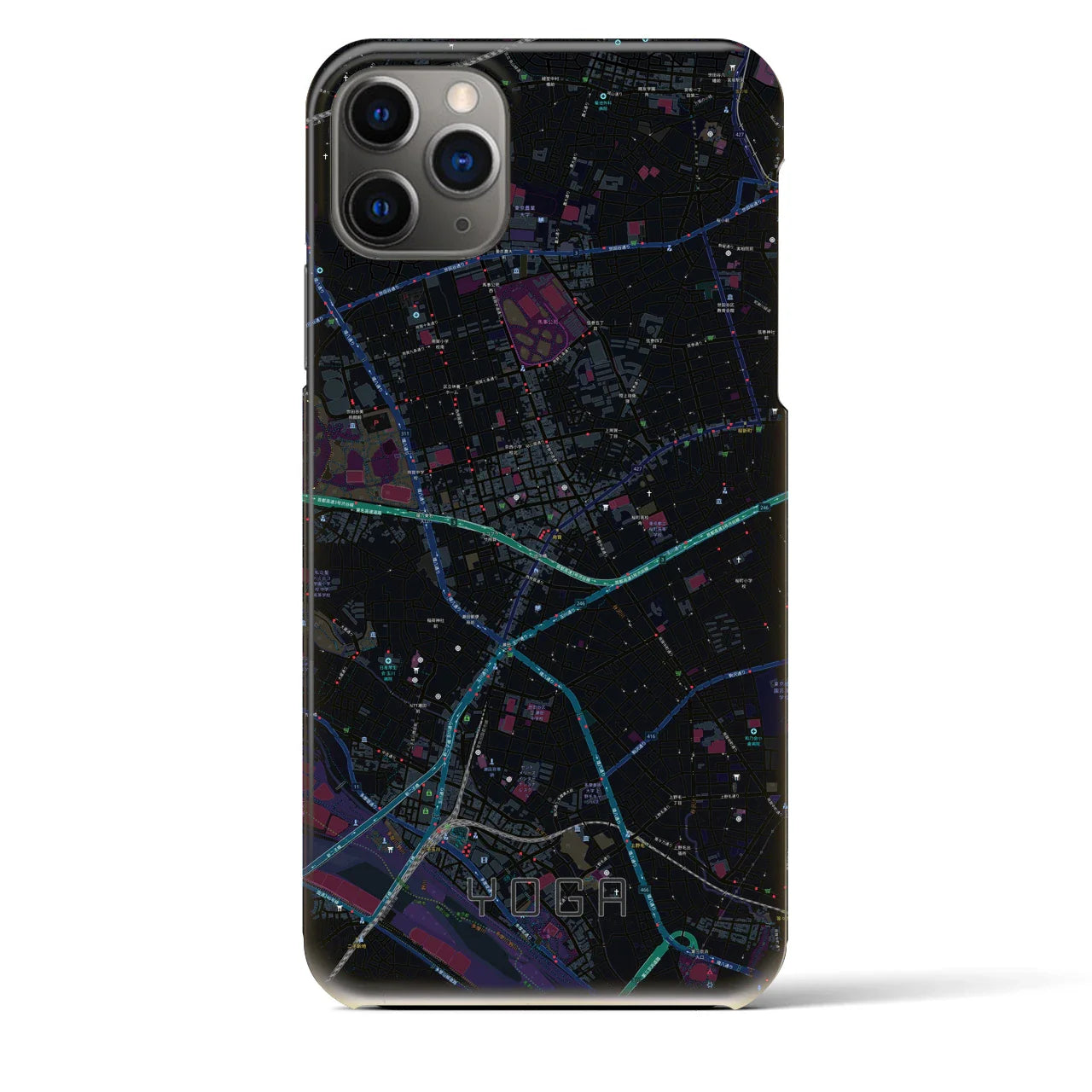 【用賀(東京都)】地図柄iPhoneケース(バックカバータイプ)